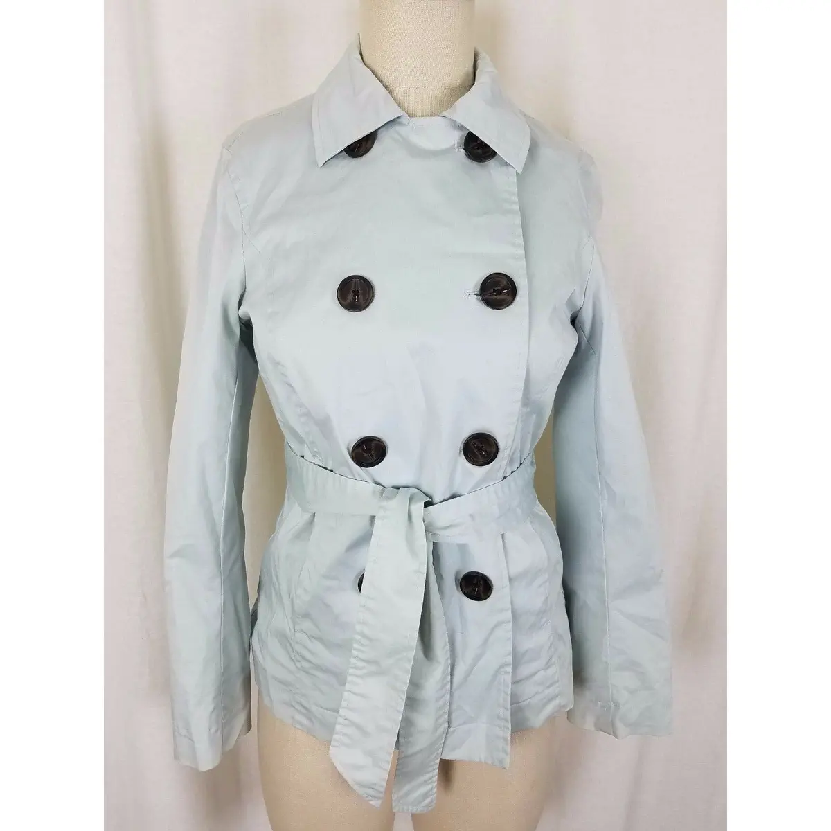 Gap Double Breasted Belted Trench Style Short Peacoat Jacket Womens S Military 1