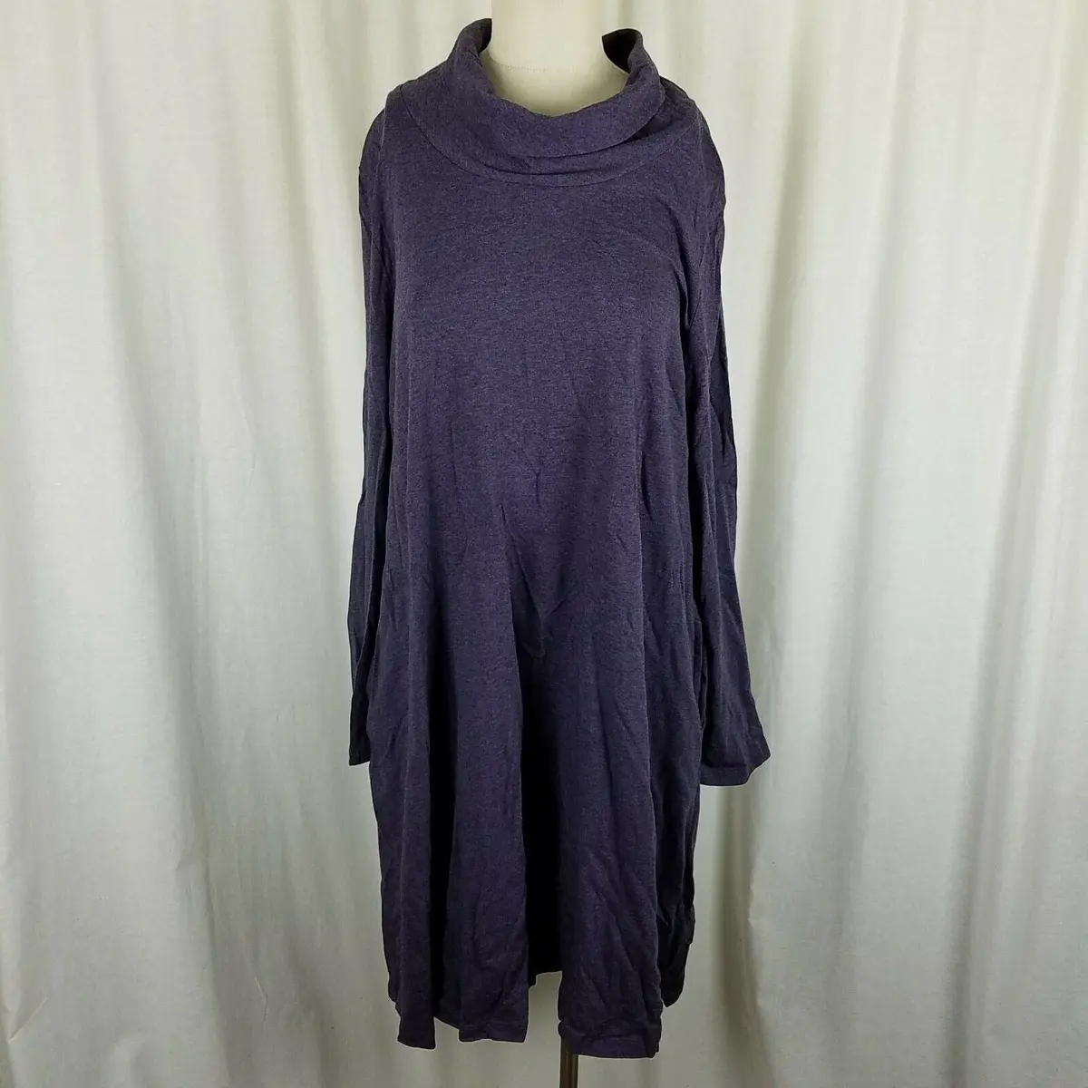 Pure Jill Jersey Knit Cowl Neck Sack Shirt Dress Womens M Womens Xl Turtleneck 1