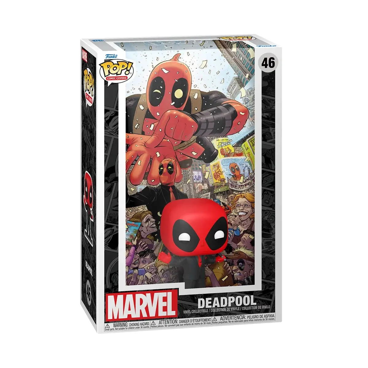 Funko Pop! Comic Covers #46 - Deadpool #1 (2015) In Black Suit - Vinyl Figure In Hardcase (76085) Low Stock 1