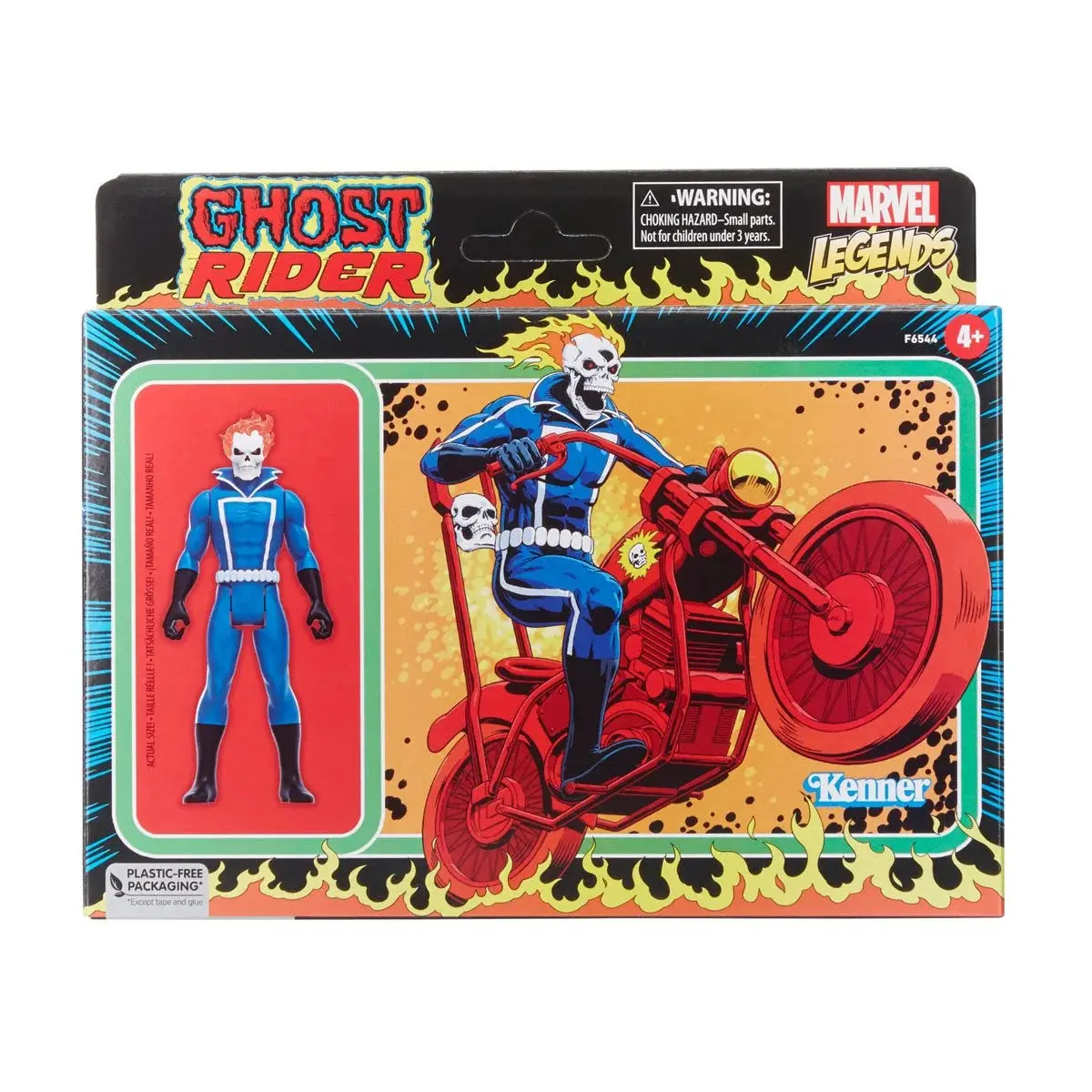 Marvel Legends Retro 375 Collection - Ghost Rider 3 3/4-Inch Action Figures With Motorcycle (F6544) 1