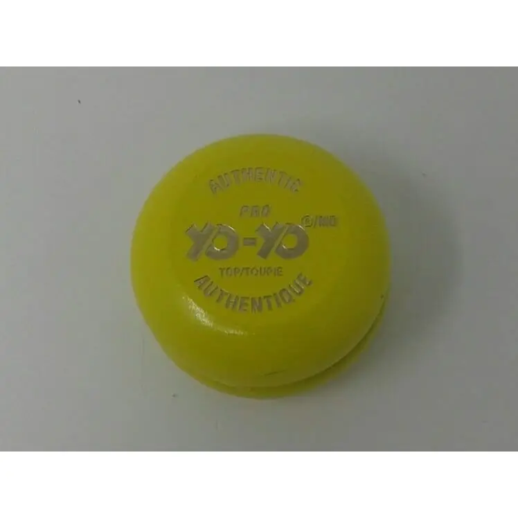 Vintage Authentic Pro Yo-Yo Top Yellow Wood #9152Q Classic Toy Trick Authentique 1