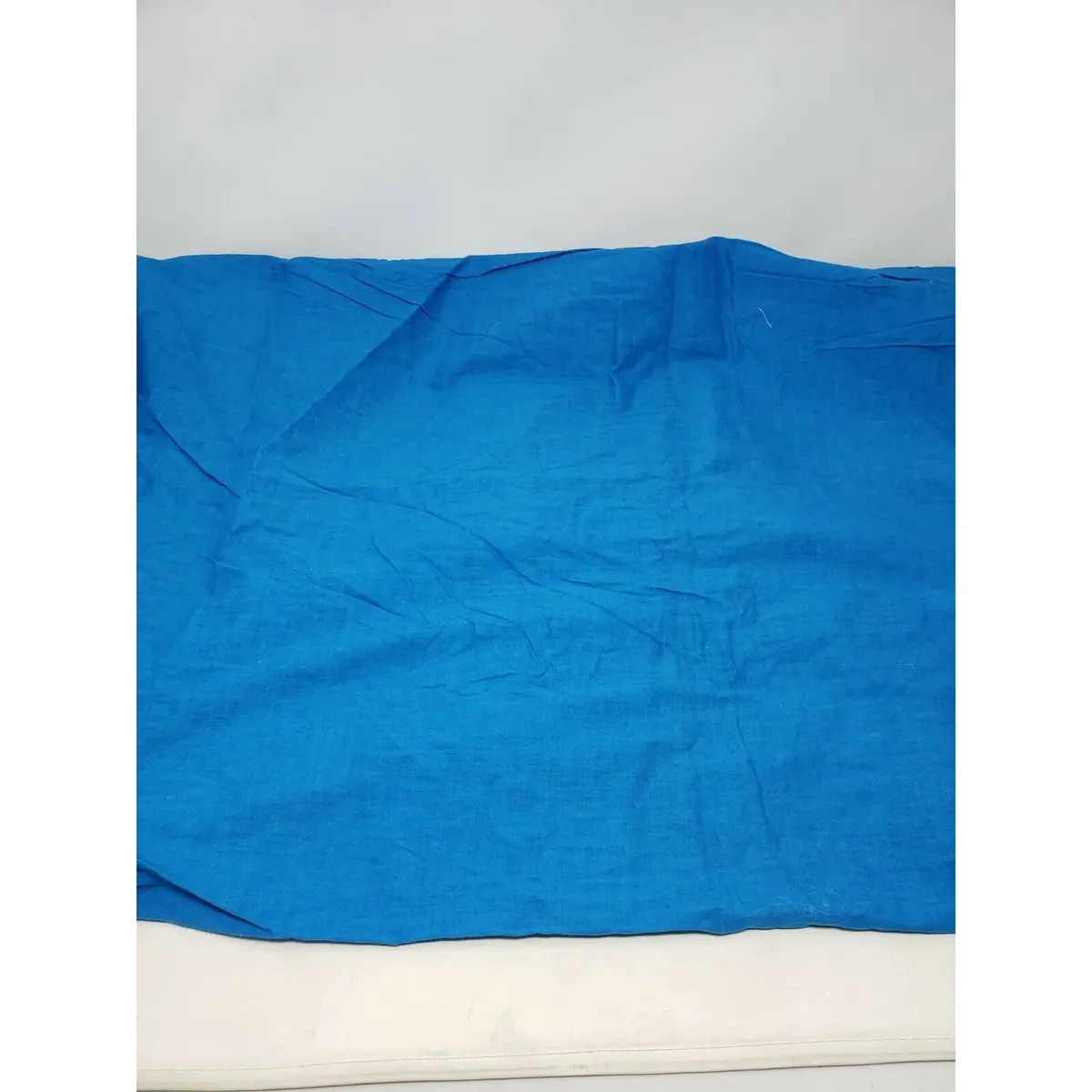 Bright Blue Cotton Chambray Linen Feel Fabric Woven Almost 1.5 Yards 1