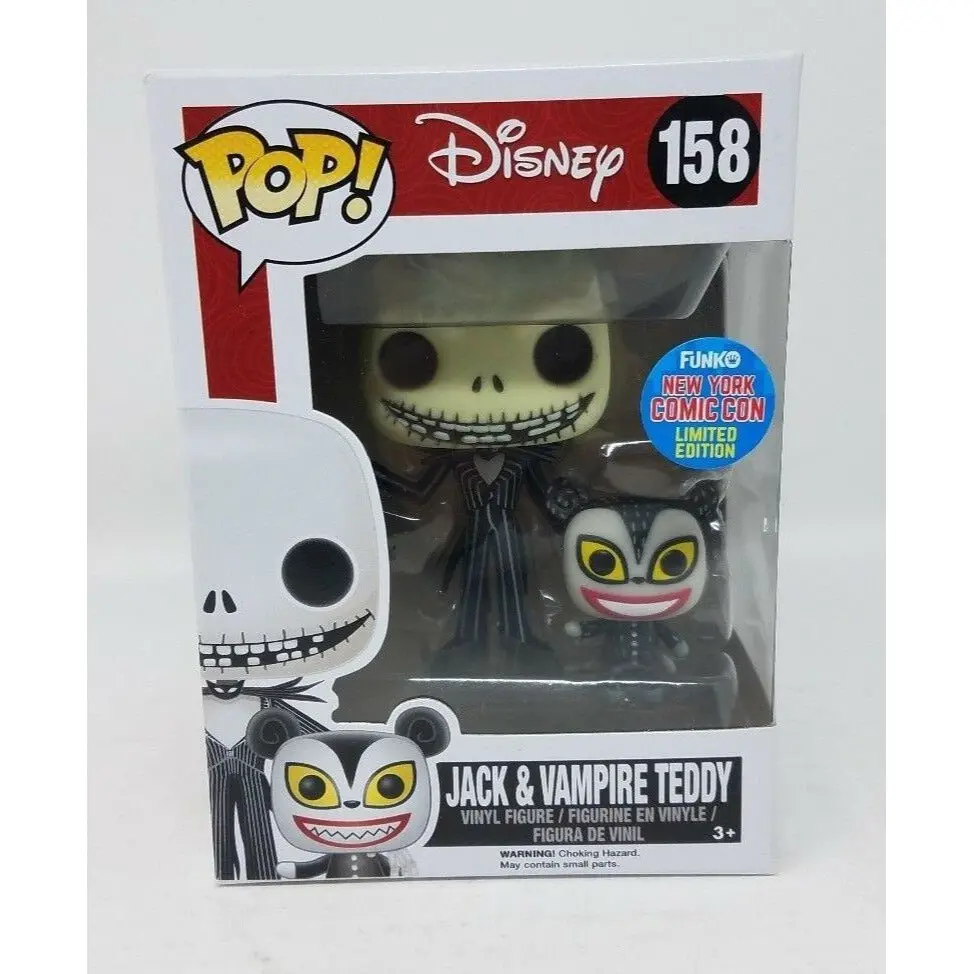 Funko Pop! Disney Jack & Vampire Teddy 158 Nycc Limited Edition Vinyl Figure New 1