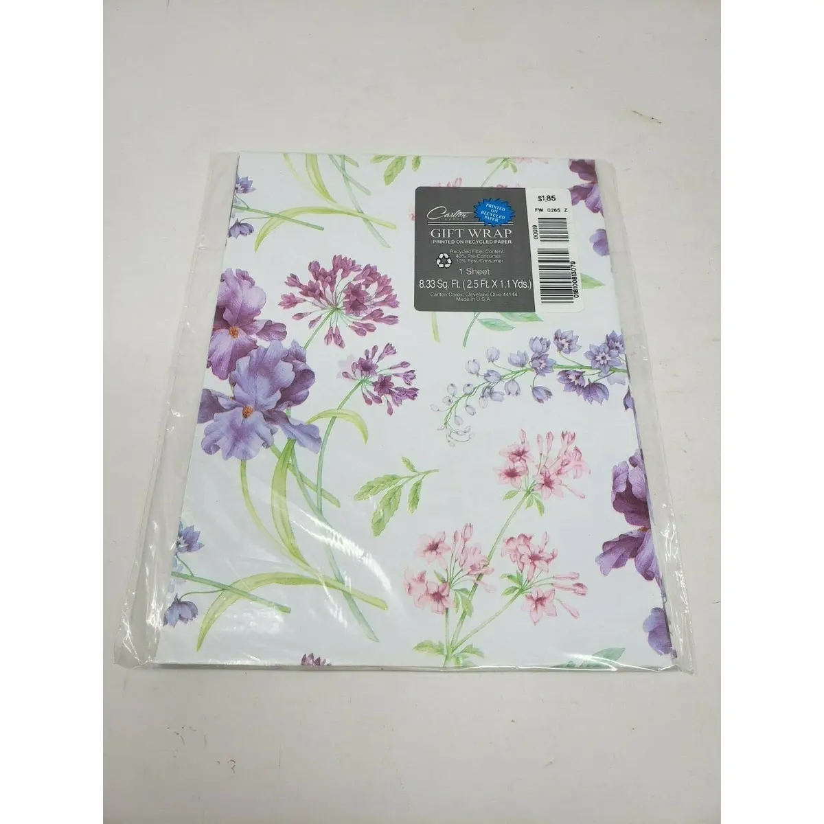 Carlton Cards Birthday Everyday Gift Wrap Wrapping Paper Square Vintage Usa Nos 1