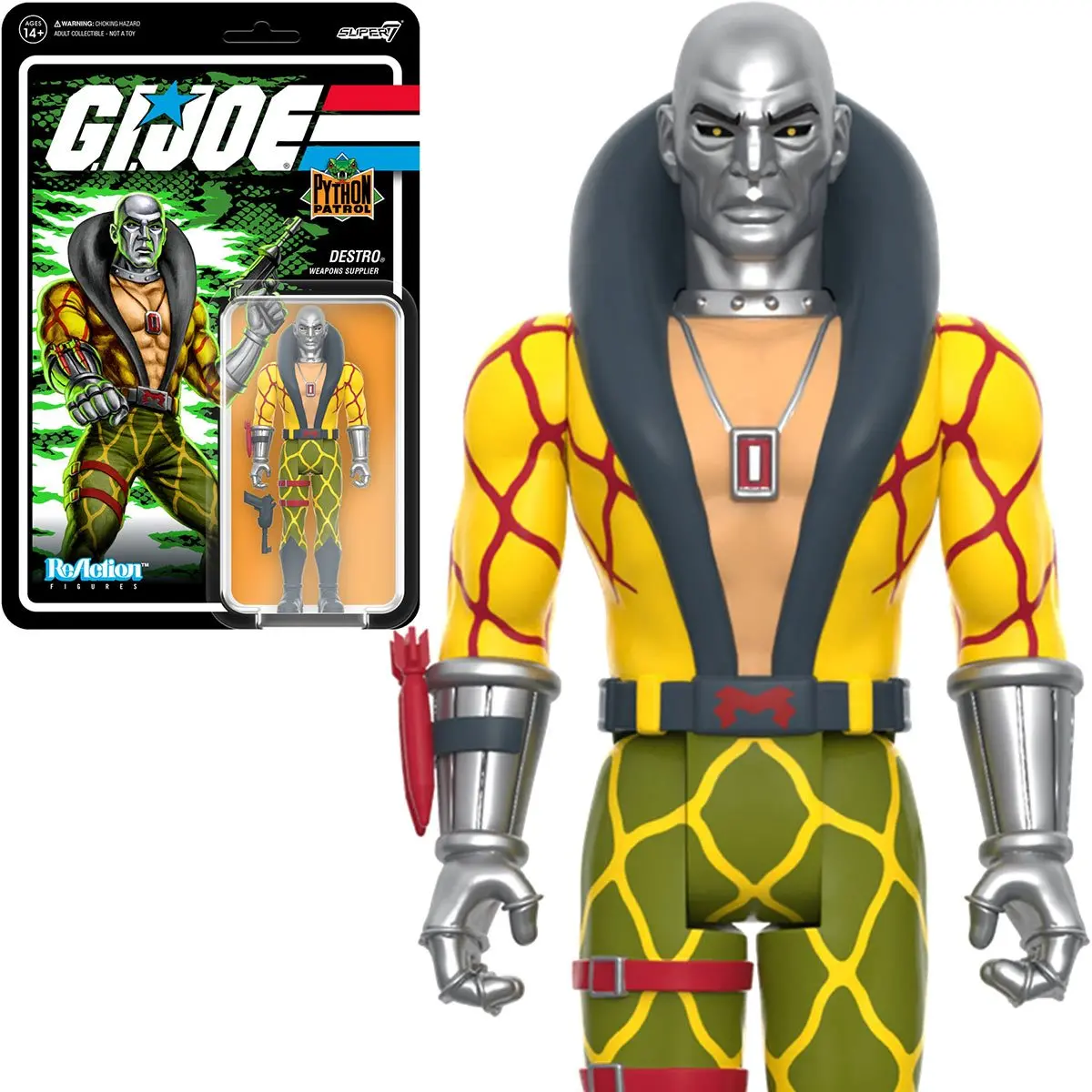 Super7 Reaction Figures Gi Joe (Wave 6) Python Patrol: Destro (Weapons Supplier) Action Figure 82807 1