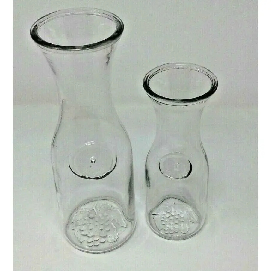 Libby 1 Litre 32 Oz. & 1/2 Liter 17 Oz Glass Wine Decanter Carafe Flower Vases 2 1