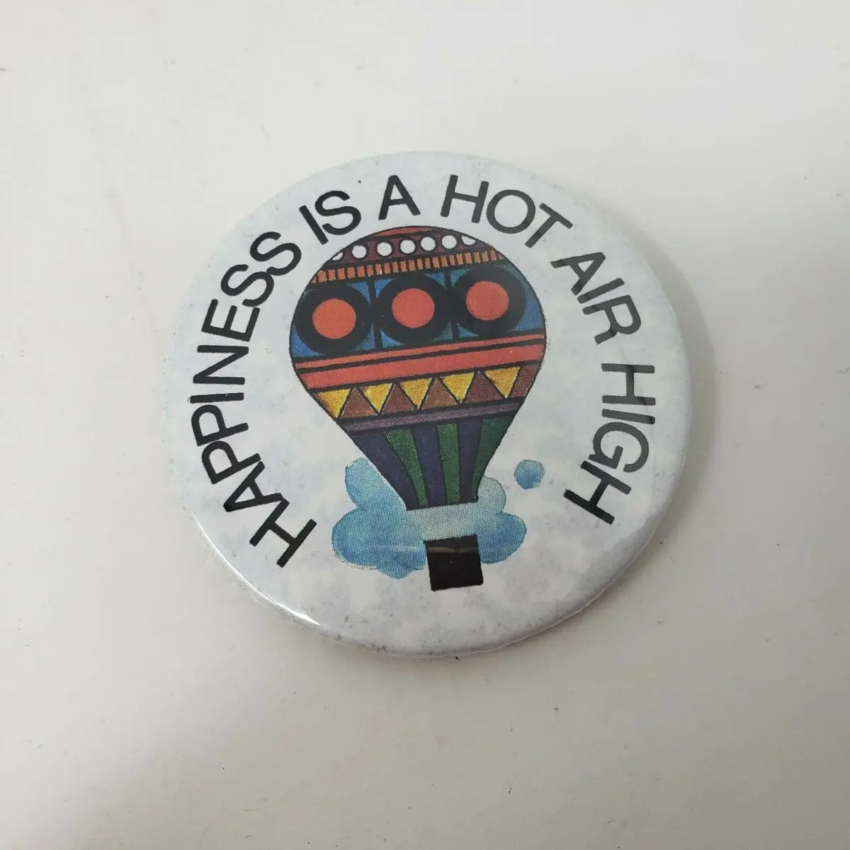Vintage 80S 90S Happiness Is A Hot Air High Balloon Pin Pinback Badge Button 1