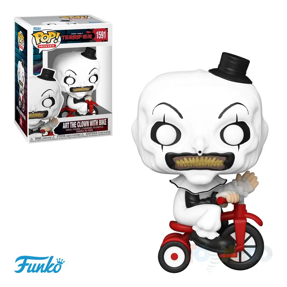 Funko Pop! Movies #1591 - Terrifier - Art The Clown With Bike Vinyl Figure (80706) 1