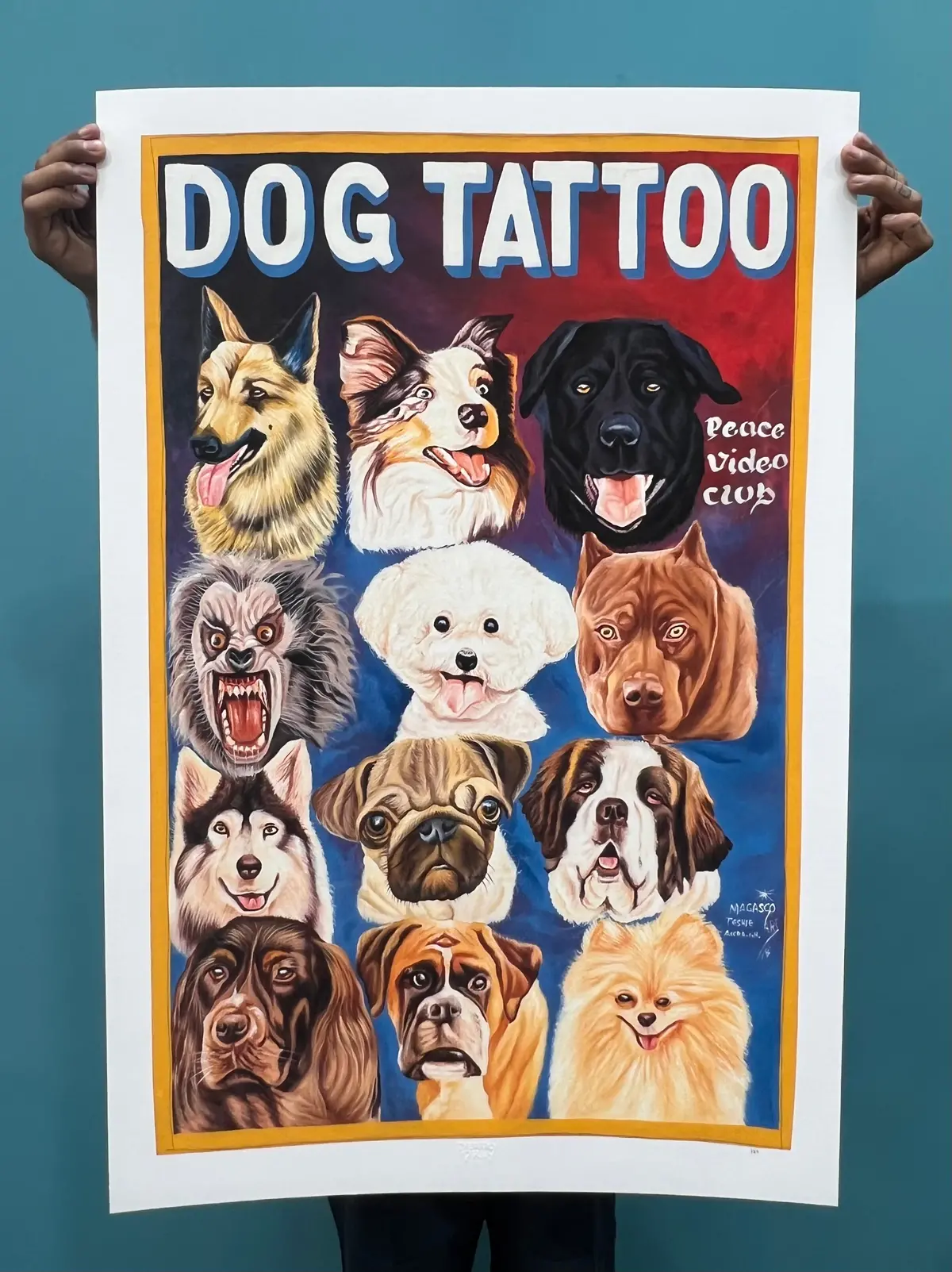Dog Tattoo - Limited Edition Archival Giclée Print From Static Medium By Magasco 1