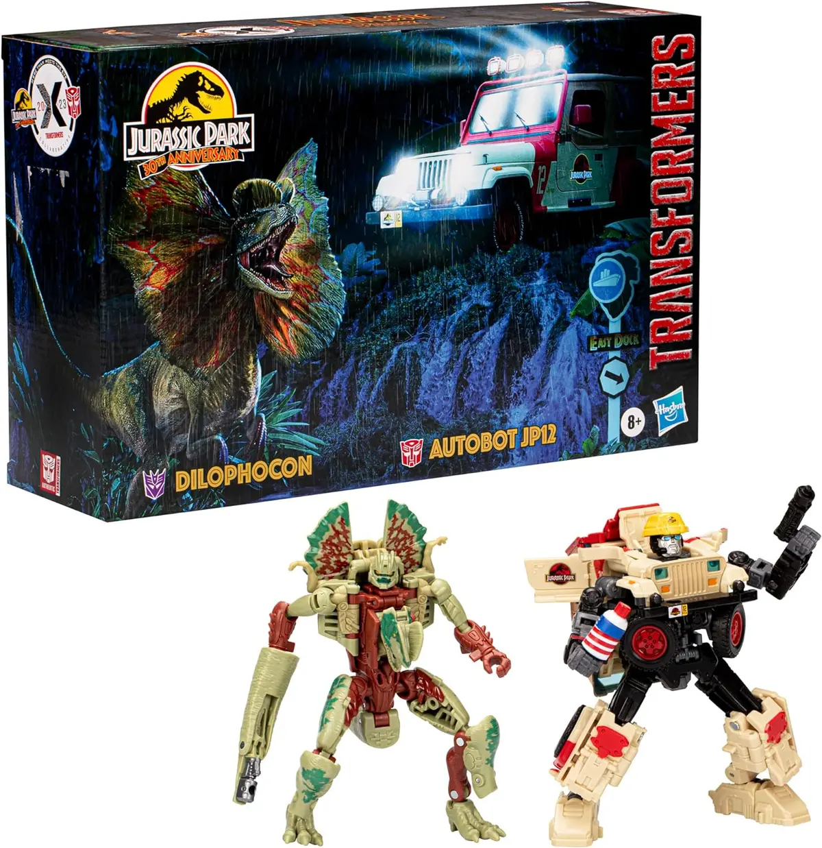 Transformers X Jurassic Park 30Th Anniversary - Dilophocon & Autobot Jp12 Exclusive 2-Pack (F7140) Low Stock 1