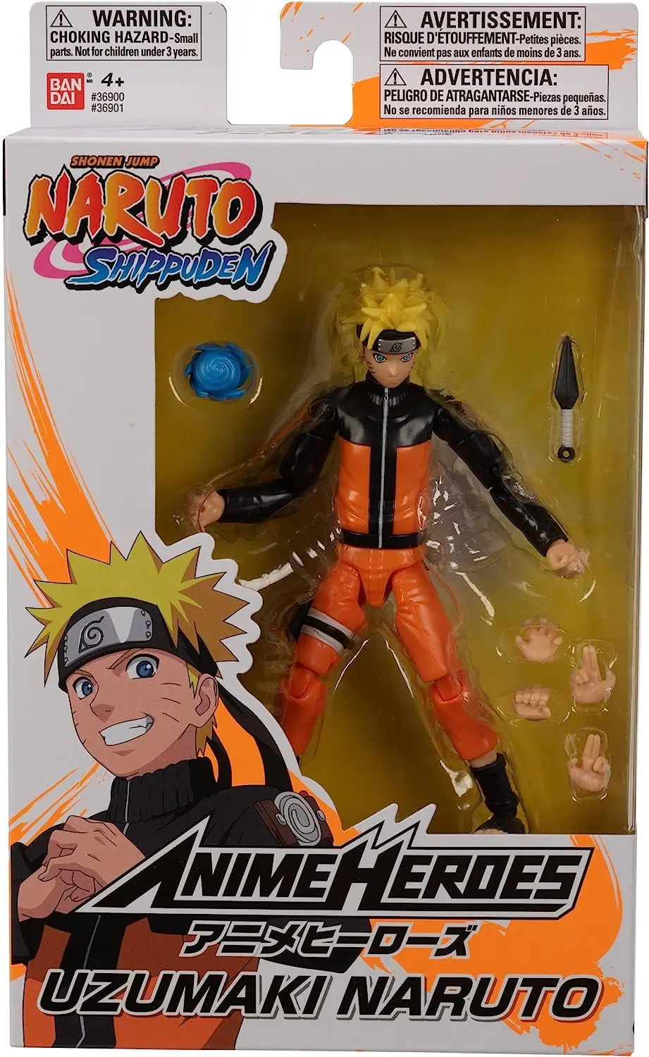 Bandai - Anime Heroes - Shonen Jump: Naruto Shippuden - Uzumaki Naruto Action Figure (36901) 1