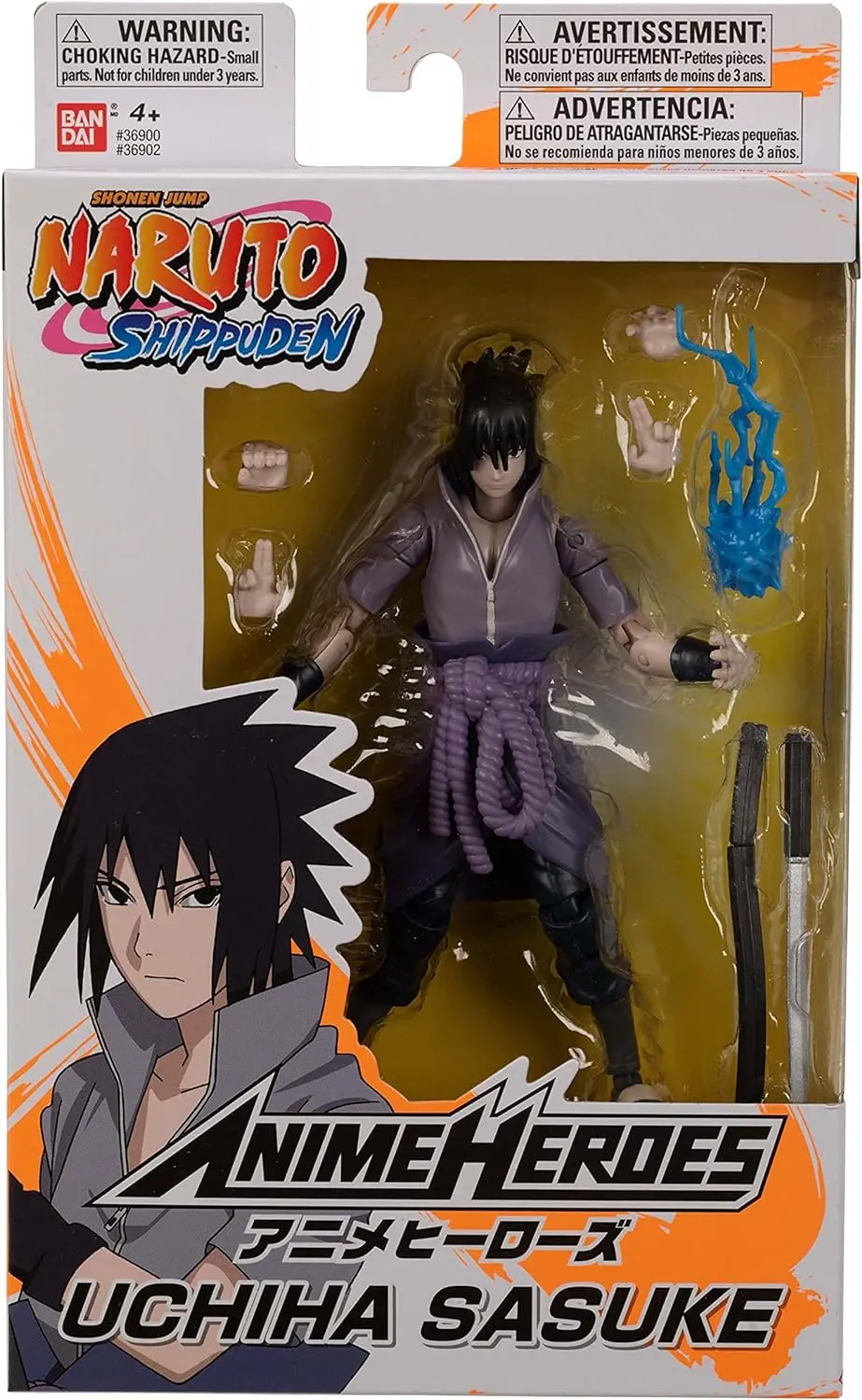 Bandai - Anime Heroes - Shonen Jump: Naruto Shippuden - Uchiha Sasuke Action Figure (36902) 1