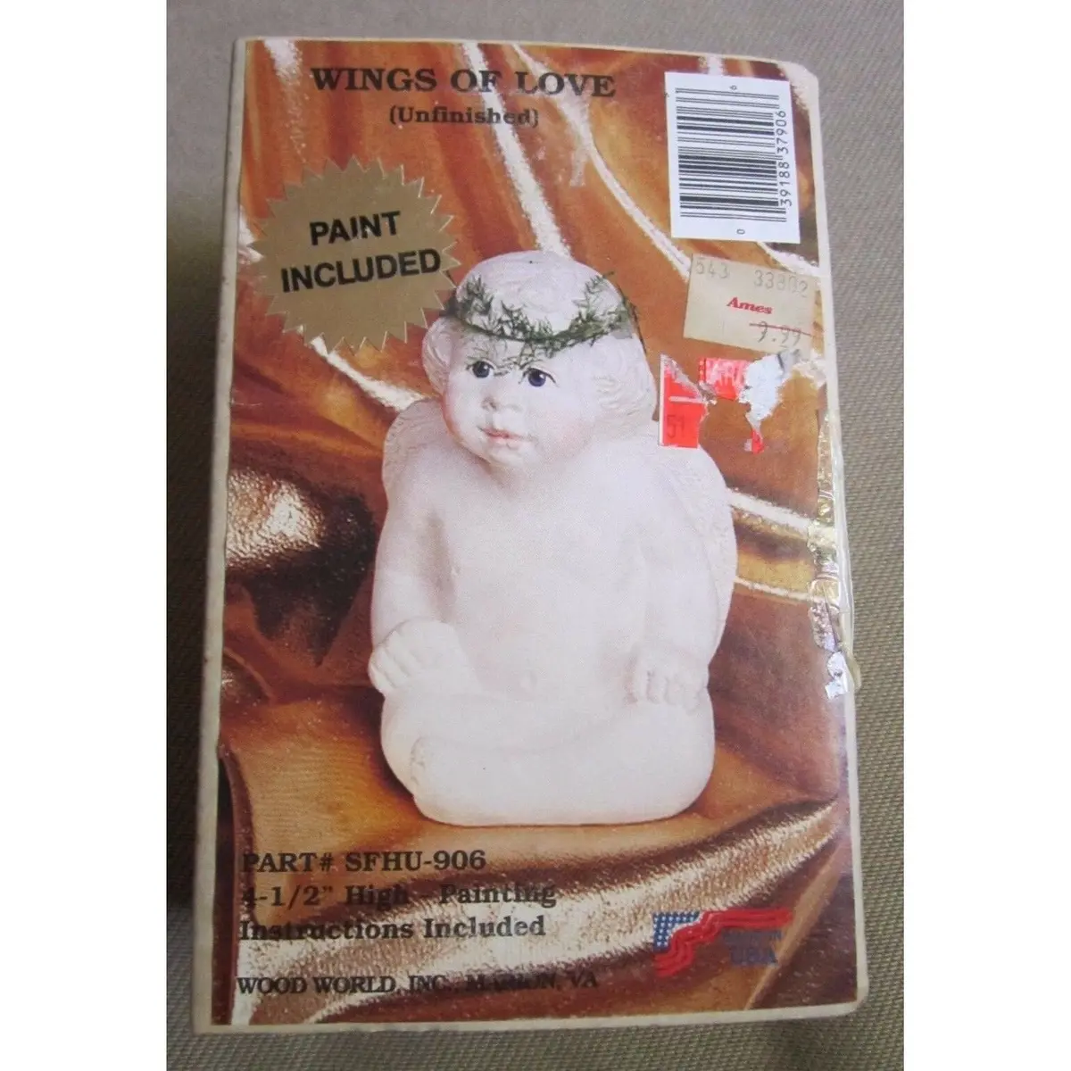 Vintage Wood World Paintable Wings Of Love Unfinished Faith Cherub Usa 6 In 906 1