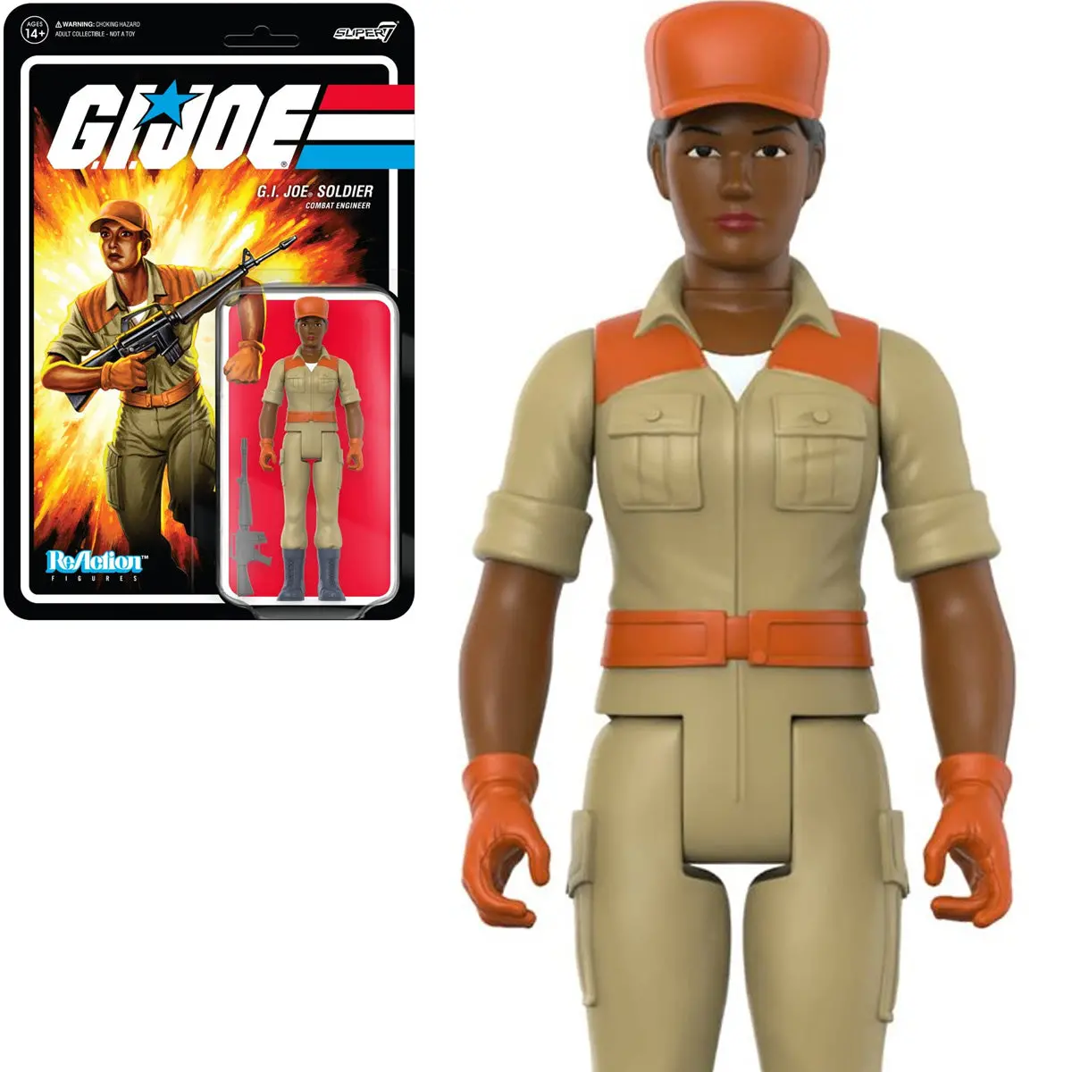 Super7 Reaction Figures - G.I. Joe Soldier Combat Engineer (Short Hair - Brown) Action Figure (82007) Low Stock 1