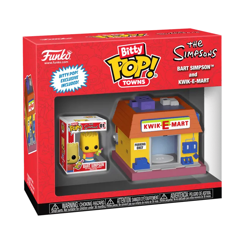 Funko Bitty Pop! Towns - The Simpsons - Bart Simpson And Kwik-E-Mart Vinyl Figures (83684) Low Stock 1