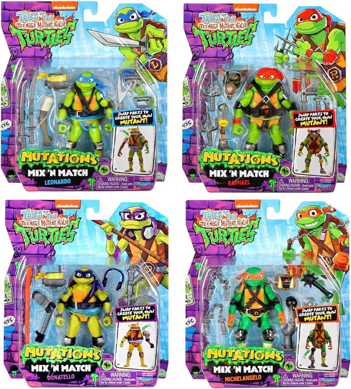 Teenage Mutant Ninja Turtles Tales Mix Match 4-Pack Leonardo, Michelangelo, Donatello, Raphael 84236 Low Stock 1