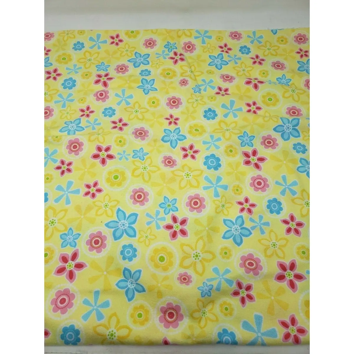 Timeless Treasures Fabrics Sunshine Yellow Flannel Floral Flowers Piece 2 Yards 1
