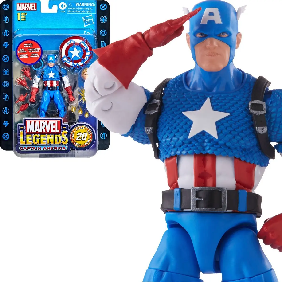 Marvel Legends: Retro Collection - 20Th Anniversary Series 1 - Captain America Action Figure (F3439) Low Stock 1