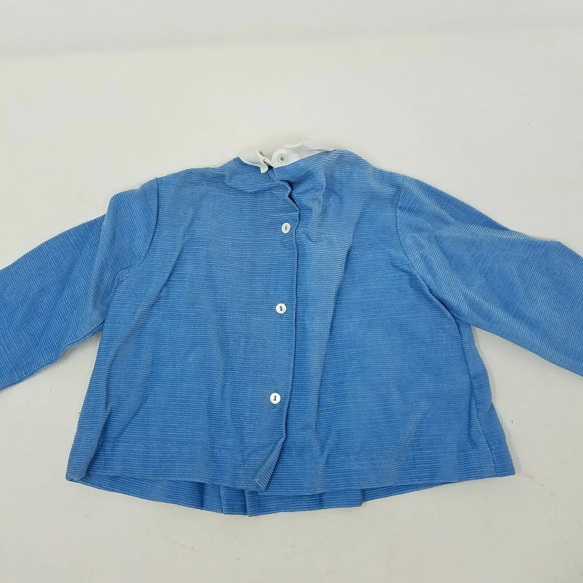 Vintage Agatha Corduroy Collared Top Button Up Back Shirt Baby Boys 12M Blue 2