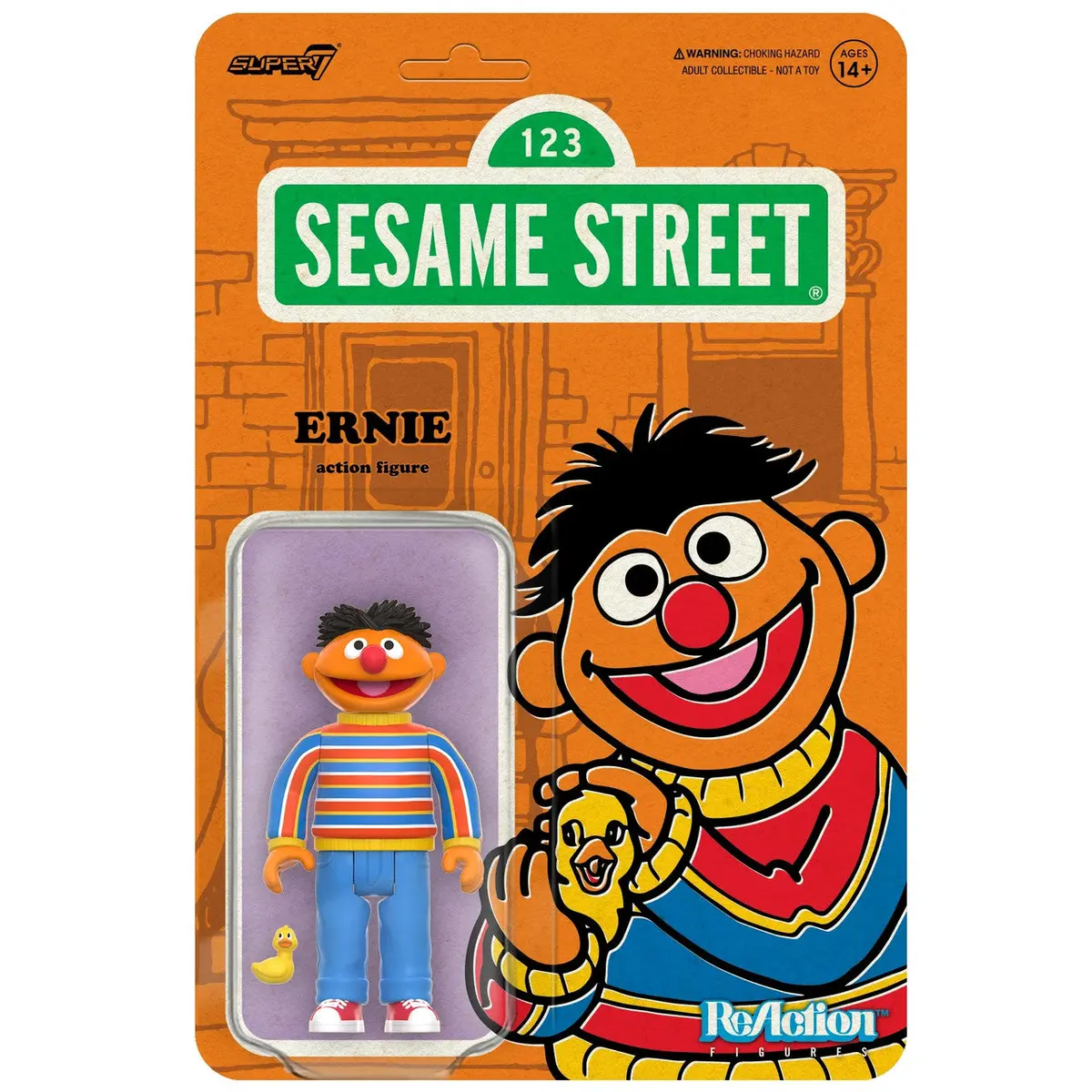 Super7 Reaction Figures - Sesame Street - Wave 1 - Ernie Action Figure (85739) 1