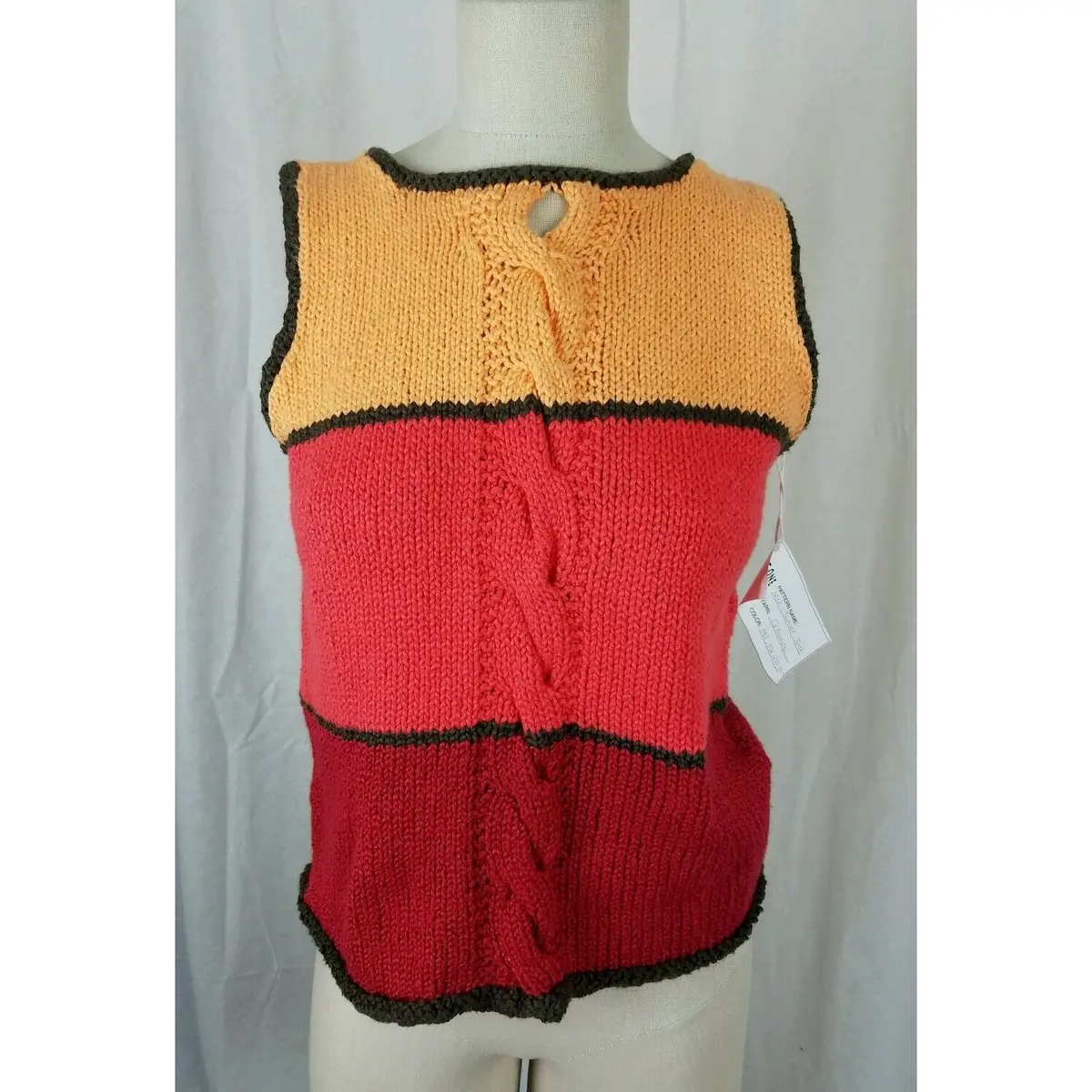 Knit One Crochet Too Handknit Sunset Tank Sweater Vest Womens S Cotonade Striped 1