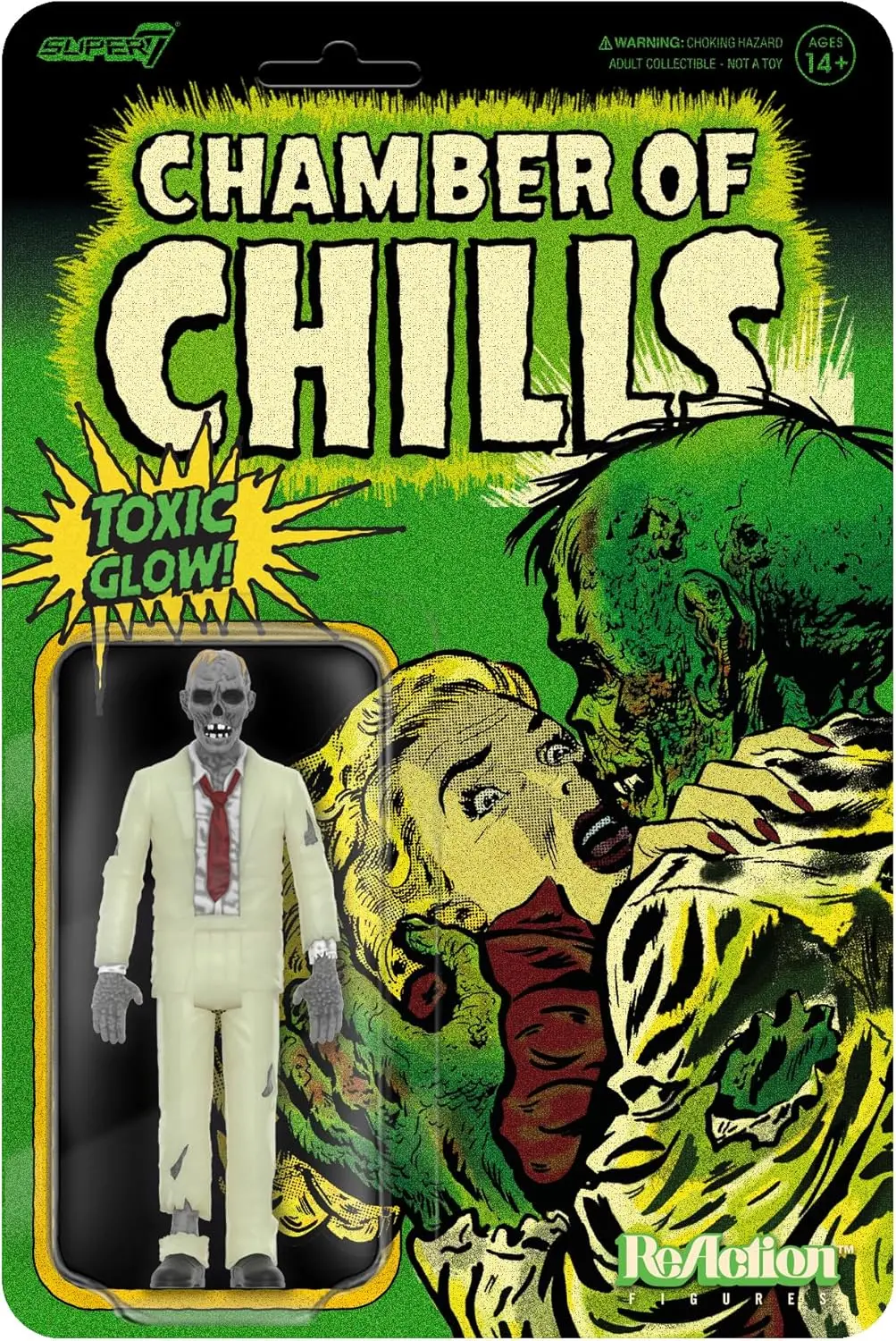 Super7 Reaction Figures Pre-Code Horror Wave 4 Chamber Of Chills 23 Toxic Glow Heartless Zombie 88475 Low Stock 1