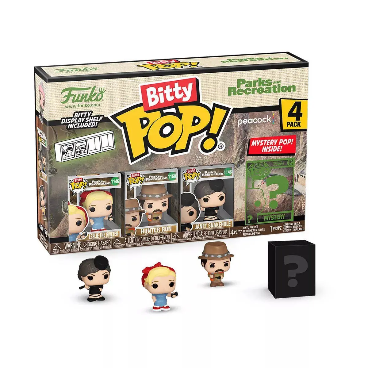 Funko Bitty Pop! Parks And Recreation (Leslie The Riveter) 4-Pack Vinyl Figures (75442) Low Stock 1