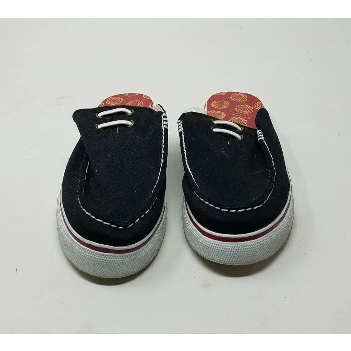 Sperry Topsider Canvas Mules Slip On Slide On Sneakers Shoes Navy Blue Womens 9 1