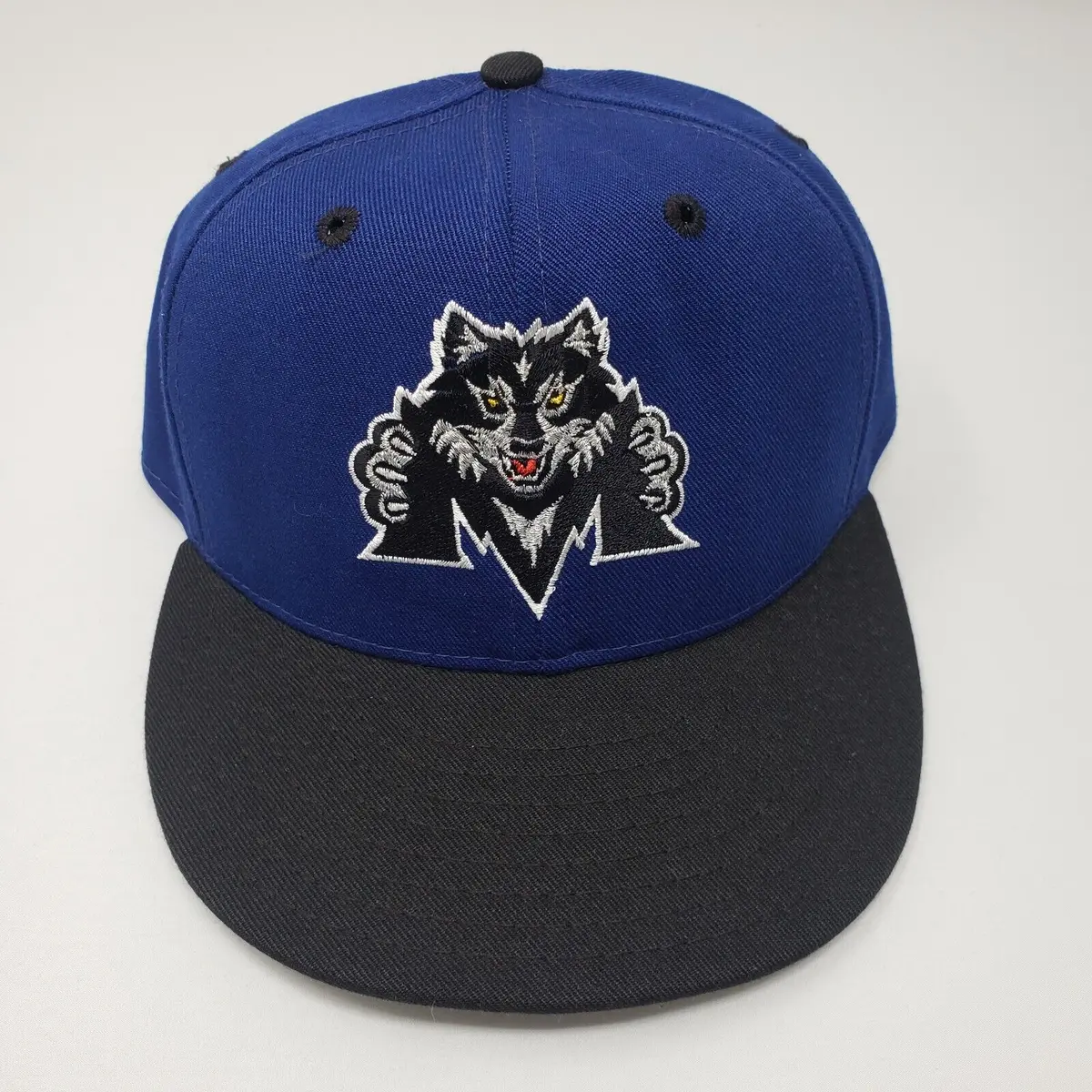 Vintage Pro-Line Madison Black Wolf Northern League Fitted Baseball Hat Sz 7 3/8 1