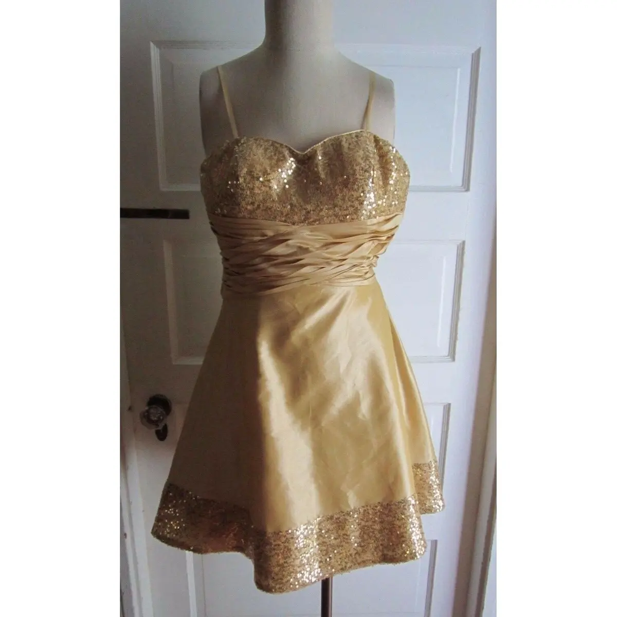 Hailey Logan By Adrianna Papell Sequined Ruched Fit & Flare Party Womens Dress 8 1