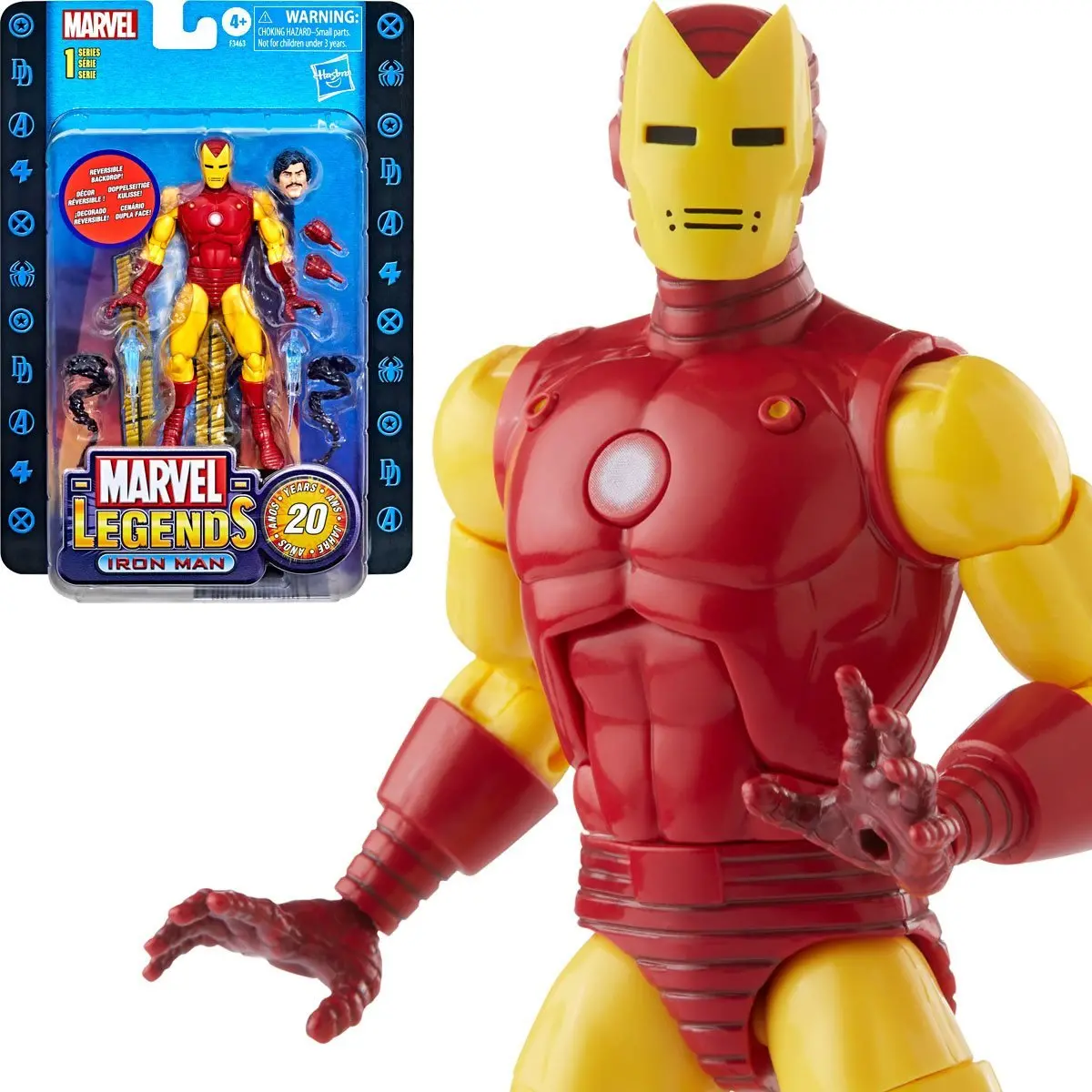 Marvel Legends - Retro Collection 20Th Anniversary - Iron Man Action Figure (F3463) Low Stock 1