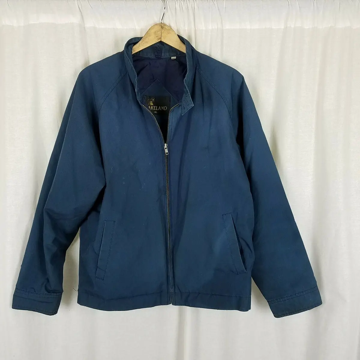 Vintage Lakeland Canvas Clicker Racer Rockabilly Golf Windbreaker Jacket Mens Xl 1