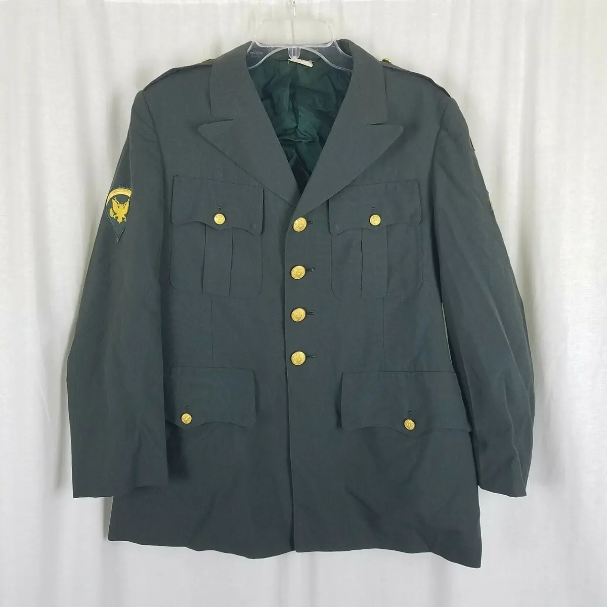 Vietnam War Era Us Army Specialist 5 Rank Uniform Coat Blazer Jacket Mens Sz 40S 1