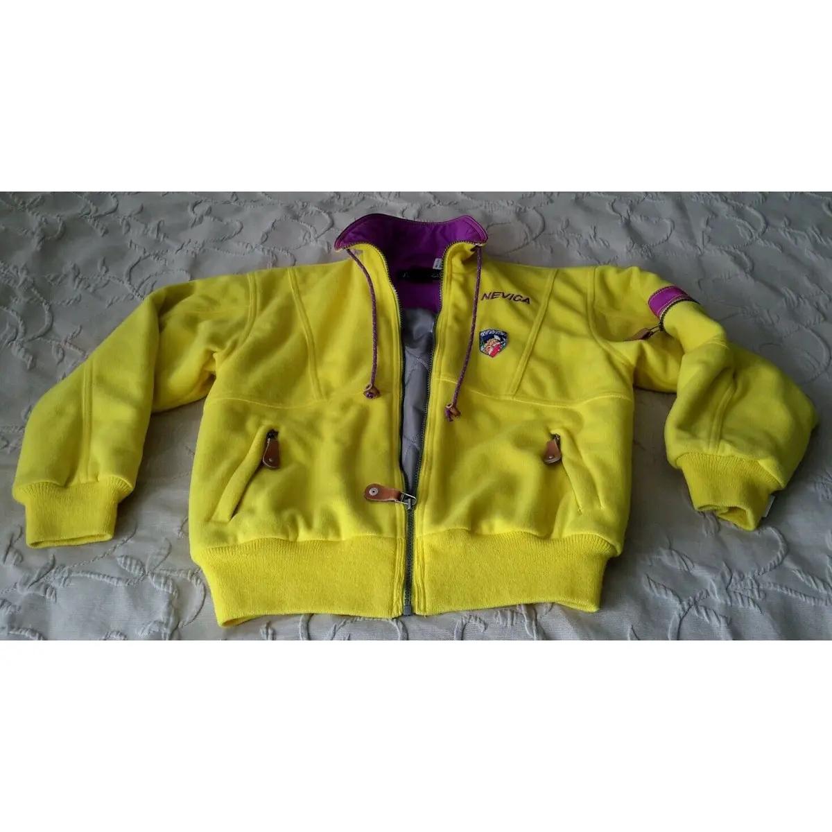 Vintage Nevica Fs Quilted Fleece Full Zip Winter Ski Snowboard Jacket Womens 8 1
