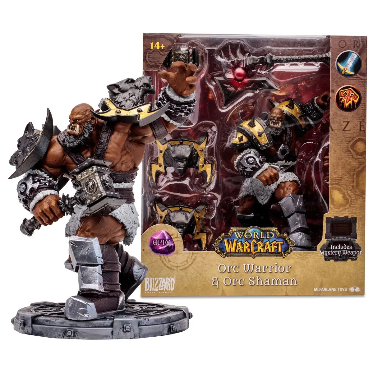 Mcfarlane Toys - World Of Warcraft (Wave 1) Orc Warrior Shaman Epic 1:12 Scale Posed Figure (16683) Low Stock 1