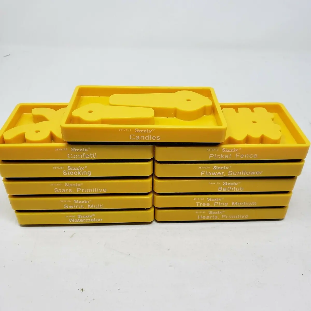 Sizzix Medium Die Cutters Lot 11 Yellow Mix Objects Garden Nature Shapes Food 1