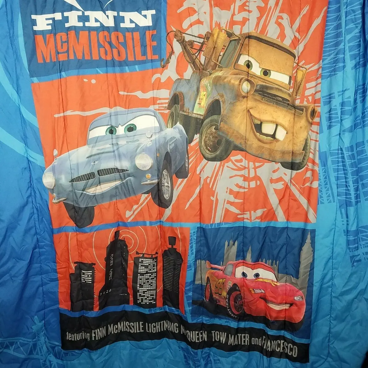 Cars 2 Finn Mcmissile Tow Mater Lightning Mcqueen Twin Comforter Reversible 1