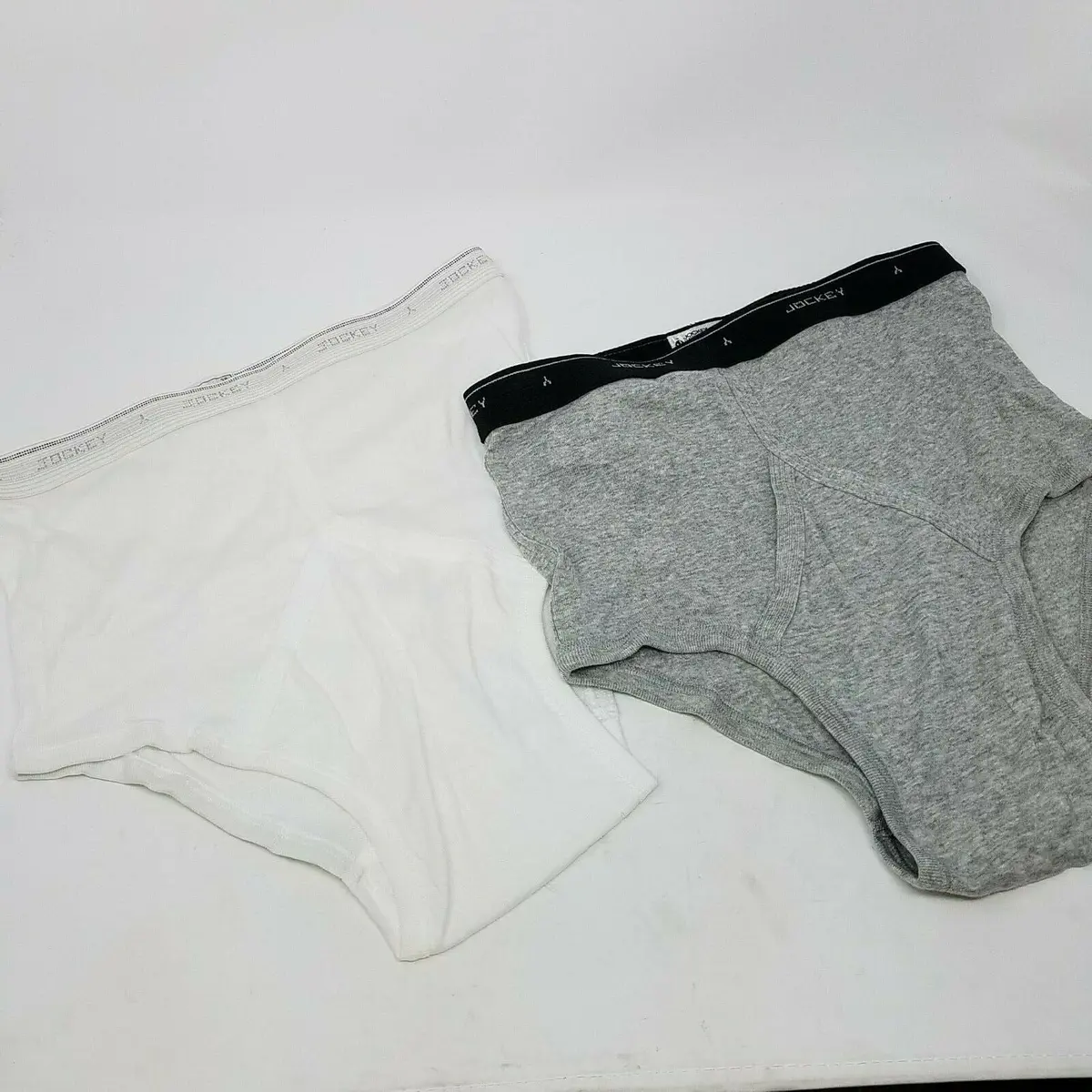 Vintage Jockey Classic Brief Y Front Briefs 34 36 New Gray White Tight Underwear 1