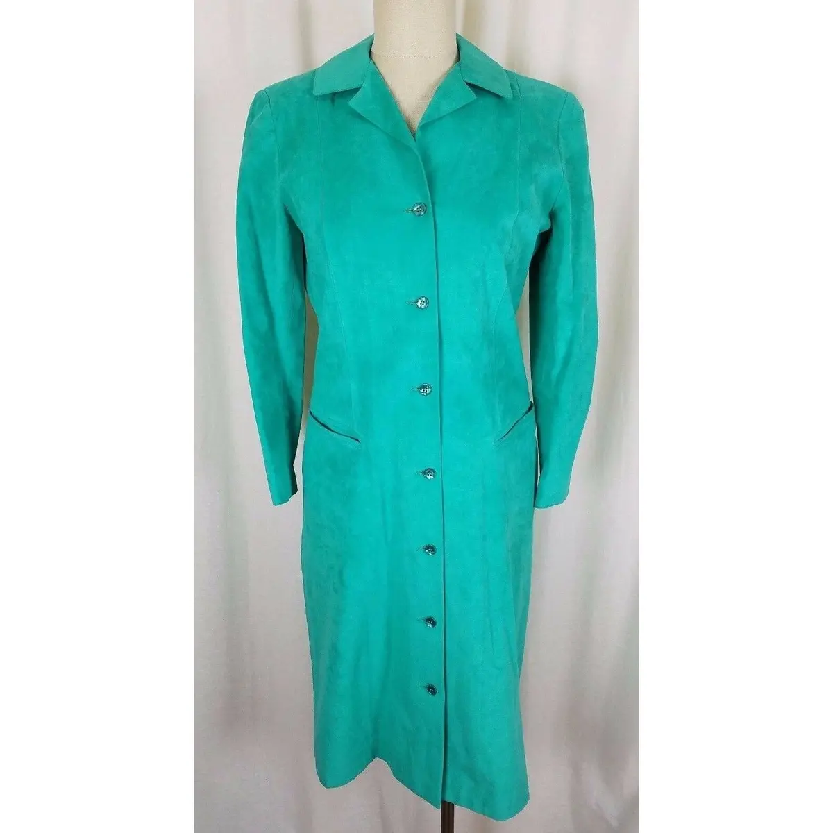 Samuel Roberts Peter Hatsi Androu Green Vegan Suede Brushed Dress Womens 10 Usa 1