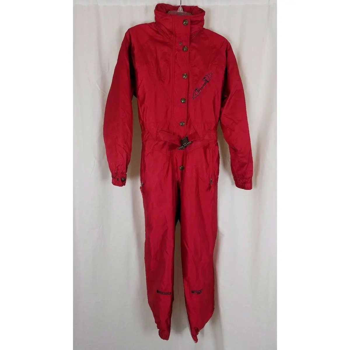 Vintage Phoenix Pharrago Insulated One Piece Winter Ski Snowsuit Womens 10 Red 1