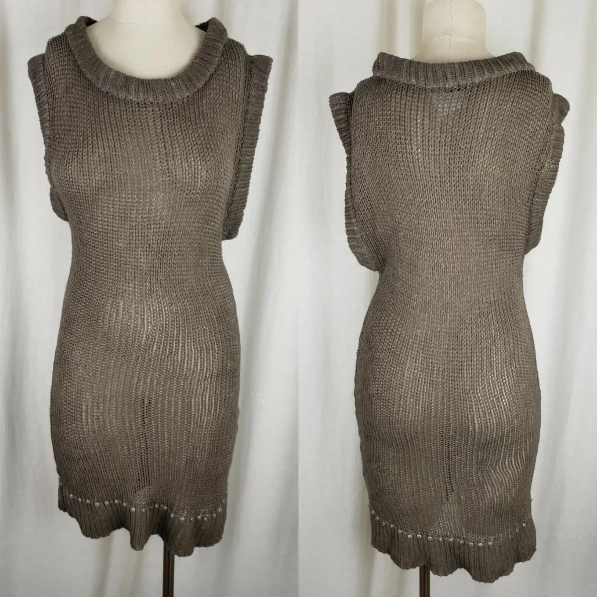 Anvrdie Angels Never Die Knit Crochet Sweater Tunic Mini Dress Top Womens 1 S 1