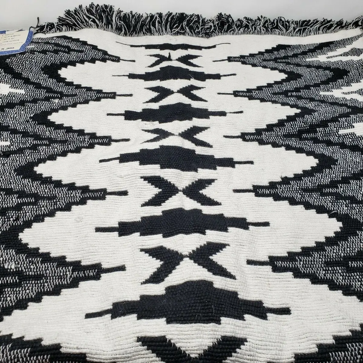 Vintage Hayim Company Cotton Jacquard Rug Mat India Bathmat Door Entry 30X48 Nos 1