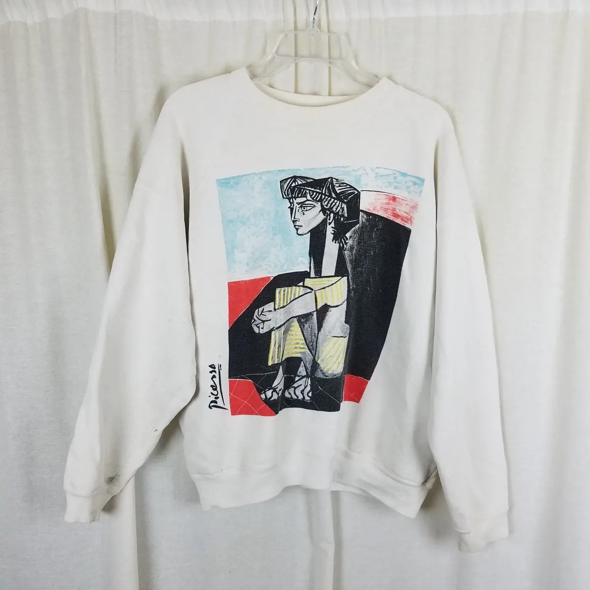 Vintage Pablo Picasso Jacqueline Roque Portrait Crewneck Sweatshirt Mens S 1988 1