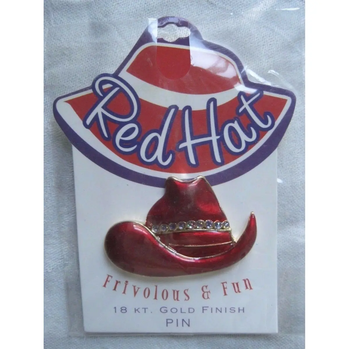 Red Hat Cowboy Pin Brooch For Ladies Of The Society 18 Kt Gold Finish Dm #Rh109 1