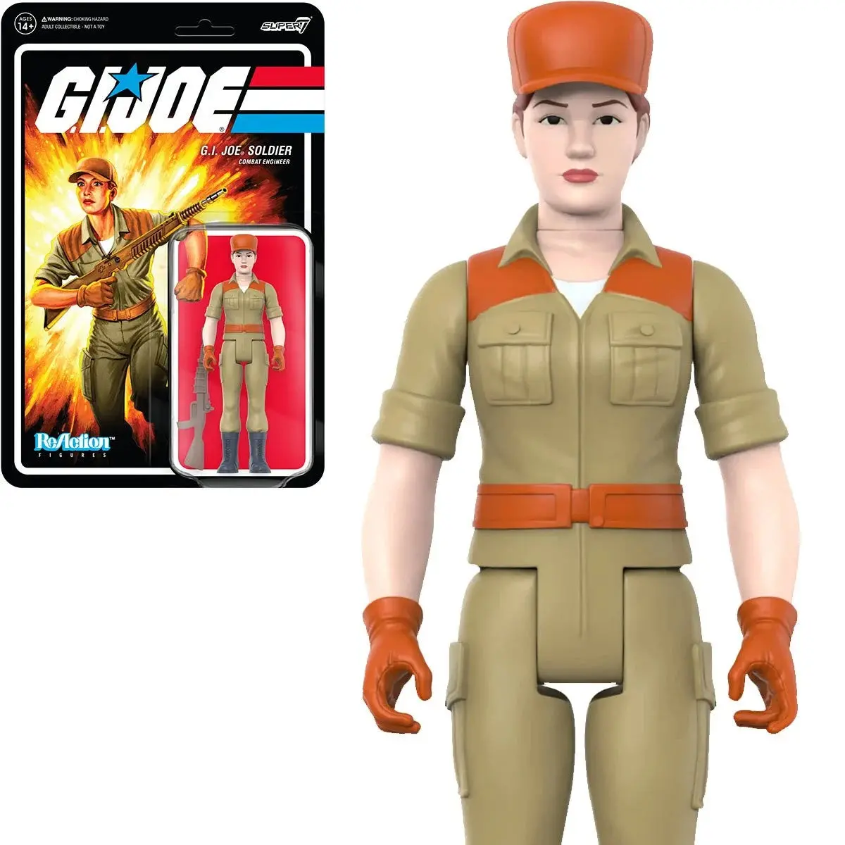 Super7 Reaction Figures - G.I. Joe Soldier Combat Engineer (Short Hair - Pink) Action Figure (82004) Low Stock 1