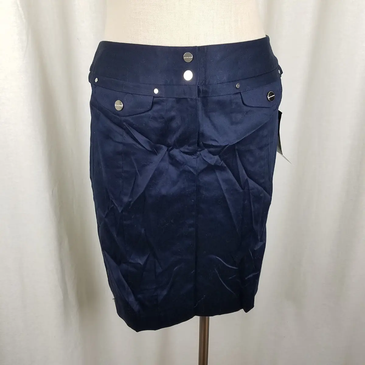 Jones New York Signature Petites Admiral Skirt Womens 8P Short Pencil Navy Blue 1