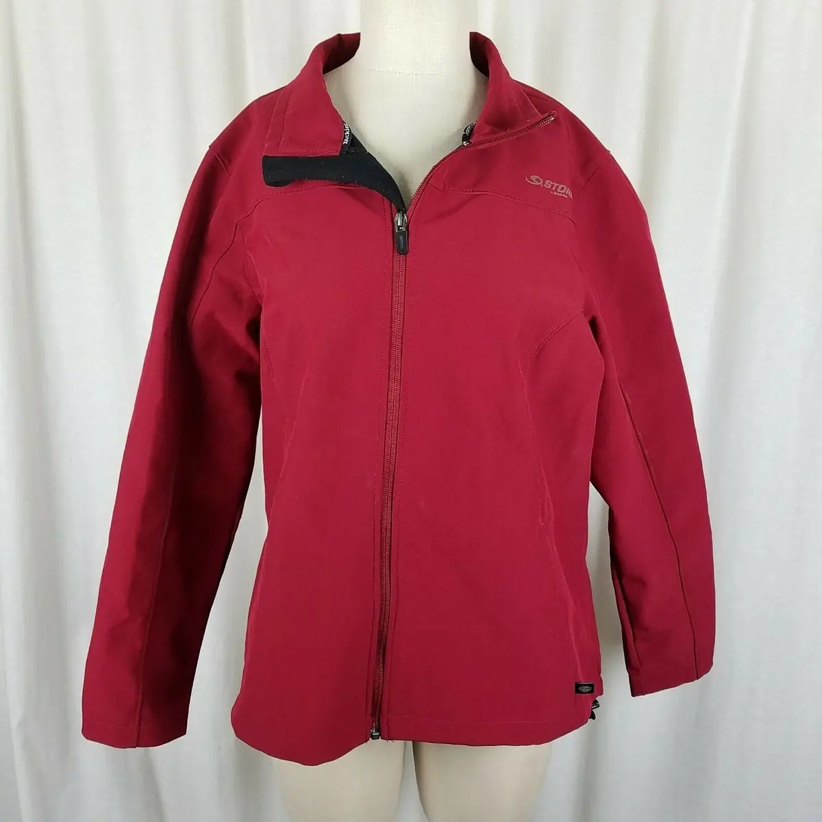 Dickies Storm Fleece Lined All Weather Windbreaker Jacket Full Zip Womens L Red 1