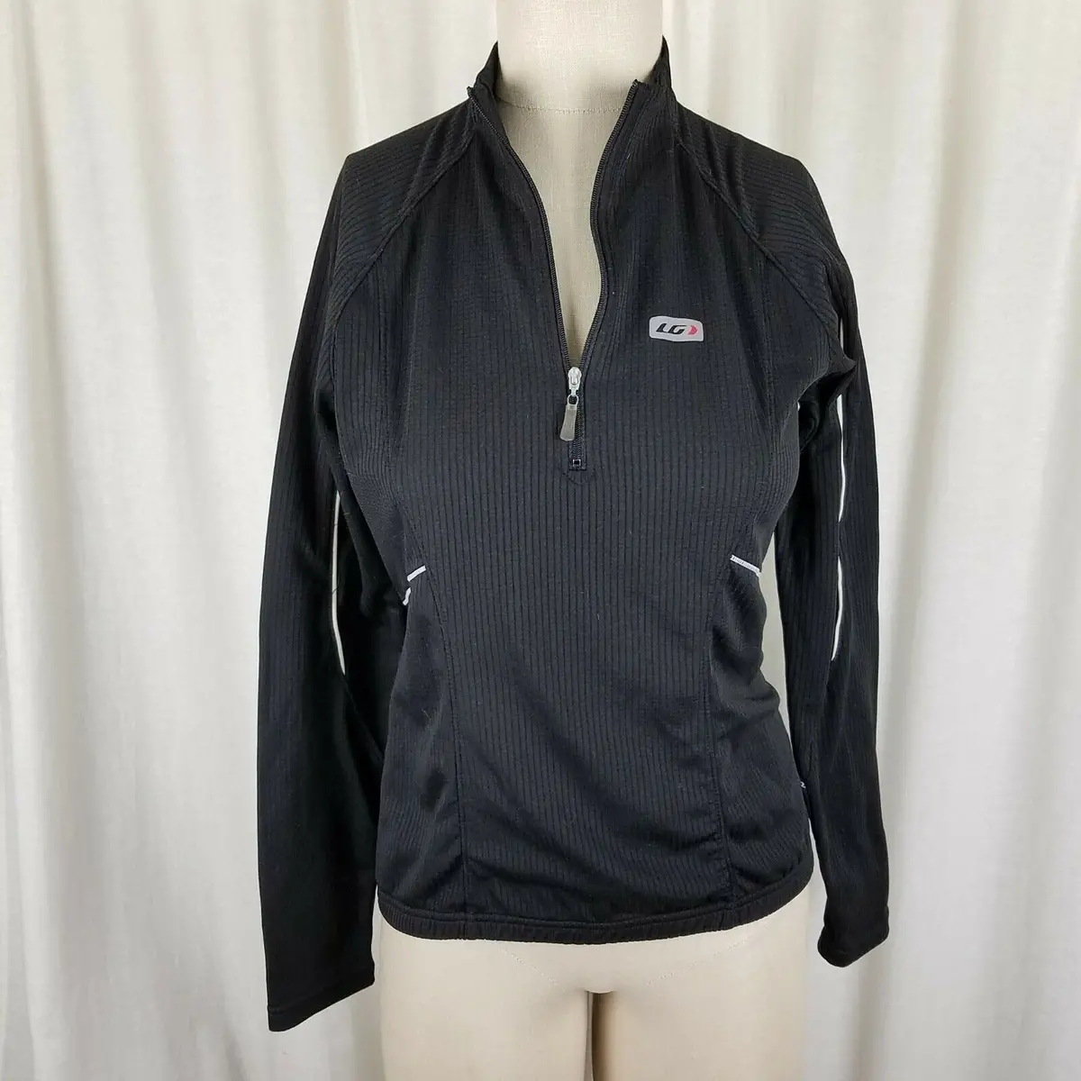Garneau Cycling Jersey Womens M 1/4 Zip Long Sleeve Lightweight Jacket Waffle 1