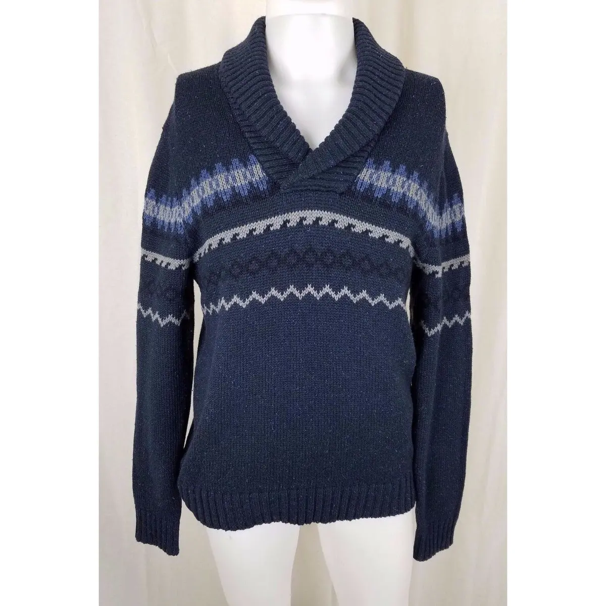 Banana Republic Knit Sweater Shawl Collar Pullover Henley Wool Mens S Nwt Slub 1