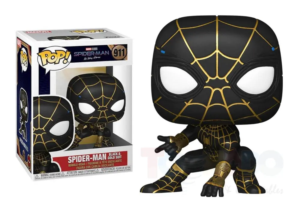 Funko Pop! Marvel #911 - Spider-Man: No Way Home - Spider-Man (Black & Gold Suit) Vinyl Figure 56827 1